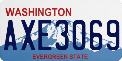 WA license plate AXE3069