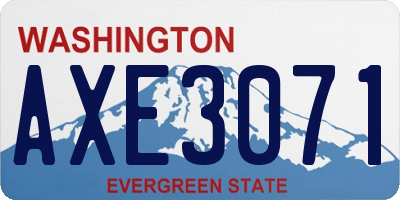 WA license plate AXE3071