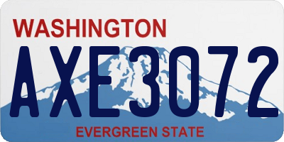 WA license plate AXE3072