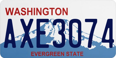 WA license plate AXE3074