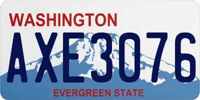 WA license plate AXE3076