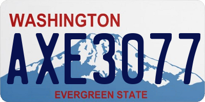 WA license plate AXE3077