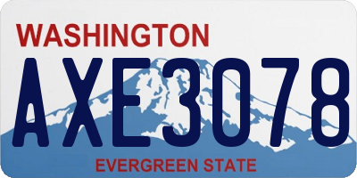 WA license plate AXE3078
