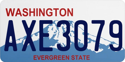 WA license plate AXE3079