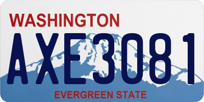 WA license plate AXE3081