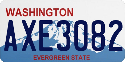 WA license plate AXE3082