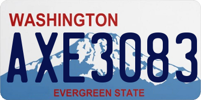 WA license plate AXE3083