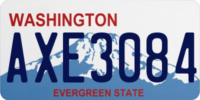 WA license plate AXE3084
