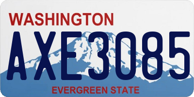 WA license plate AXE3085
