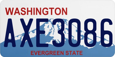 WA license plate AXE3086