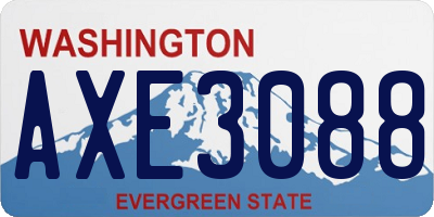 WA license plate AXE3088