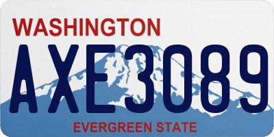 WA license plate AXE3089