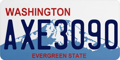 WA license plate AXE3090