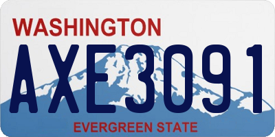 WA license plate AXE3091