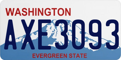 WA license plate AXE3093