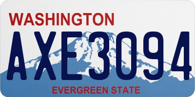 WA license plate AXE3094