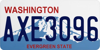 WA license plate AXE3096
