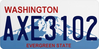 WA license plate AXE3102