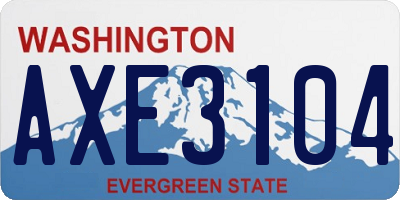 WA license plate AXE3104