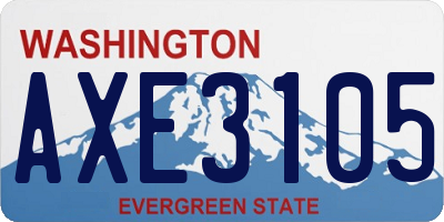 WA license plate AXE3105