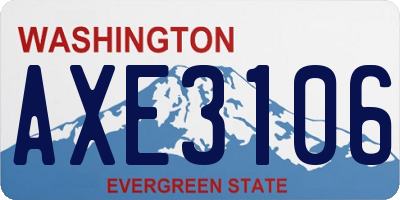 WA license plate AXE3106