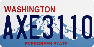 WA license plate AXE3110