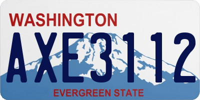 WA license plate AXE3112