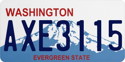 WA license plate AXE3115