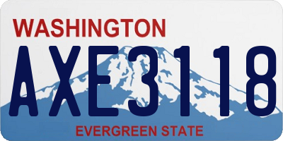 WA license plate AXE3118