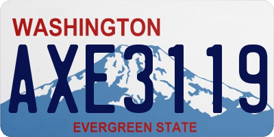 WA license plate AXE3119