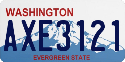 WA license plate AXE3121