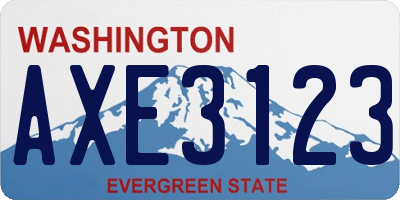 WA license plate AXE3123