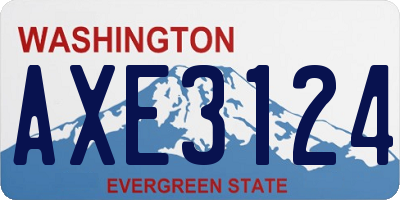 WA license plate AXE3124