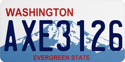 WA license plate AXE3126