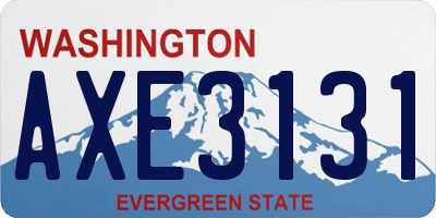 WA license plate AXE3131