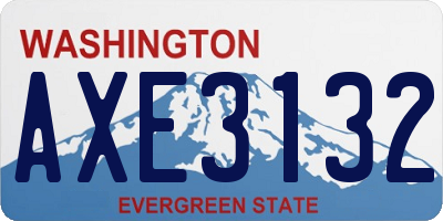 WA license plate AXE3132