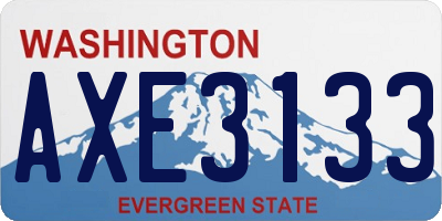 WA license plate AXE3133