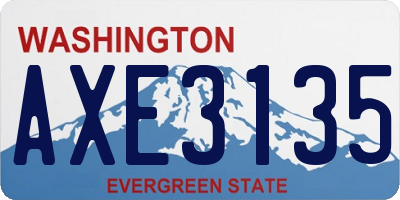 WA license plate AXE3135