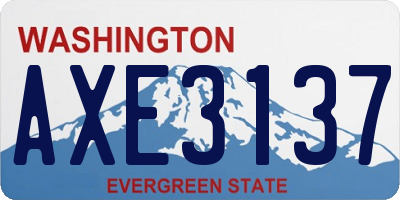 WA license plate AXE3137