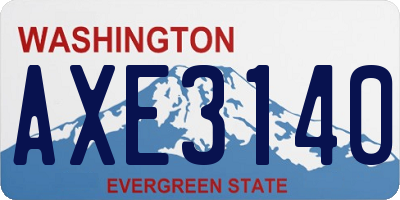 WA license plate AXE3140