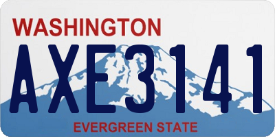 WA license plate AXE3141