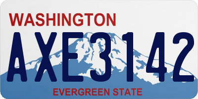 WA license plate AXE3142