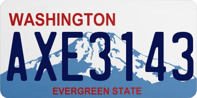 WA license plate AXE3143