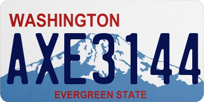 WA license plate AXE3144