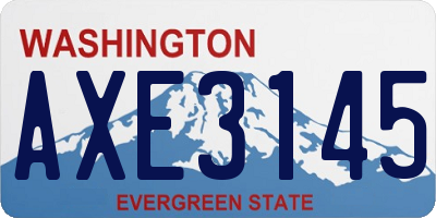 WA license plate AXE3145
