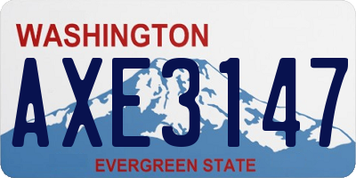 WA license plate AXE3147