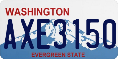 WA license plate AXE3150