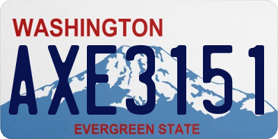 WA license plate AXE3151