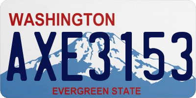 WA license plate AXE3153