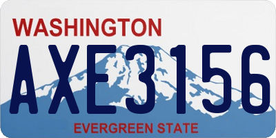 WA license plate AXE3156